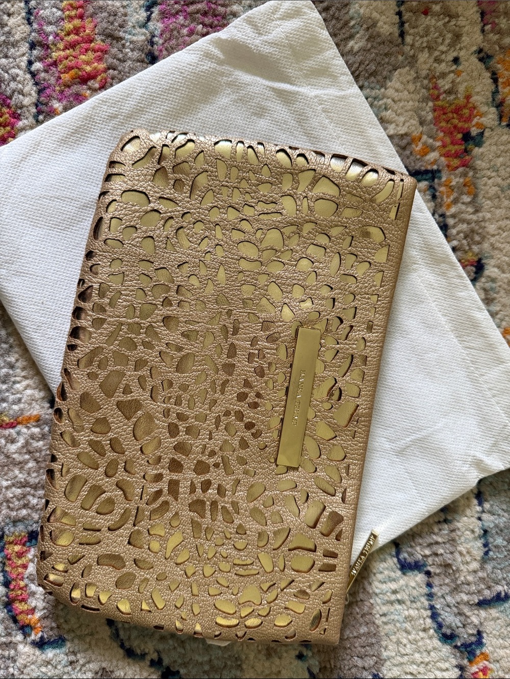 Ivanka Trump Gold Laser-Cut Clutch